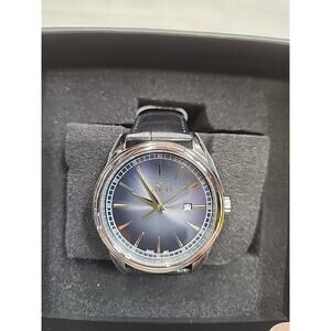 Invicta 47812 Watch Men’s | Silver and black W/ Black Leather Band. New In Box